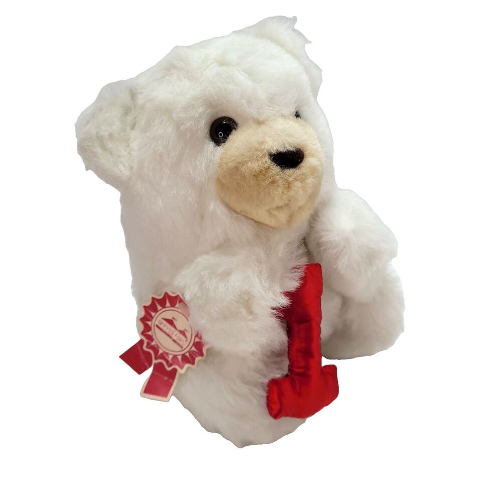 Vtg Animal Fair Polar Bear Plush 8" White NOS 1985 #1 stuffed animal toy